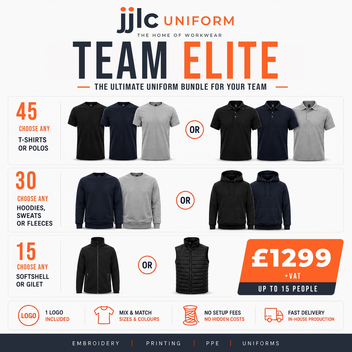 Team Elite Workwear Bundle | 90 Branded Garments