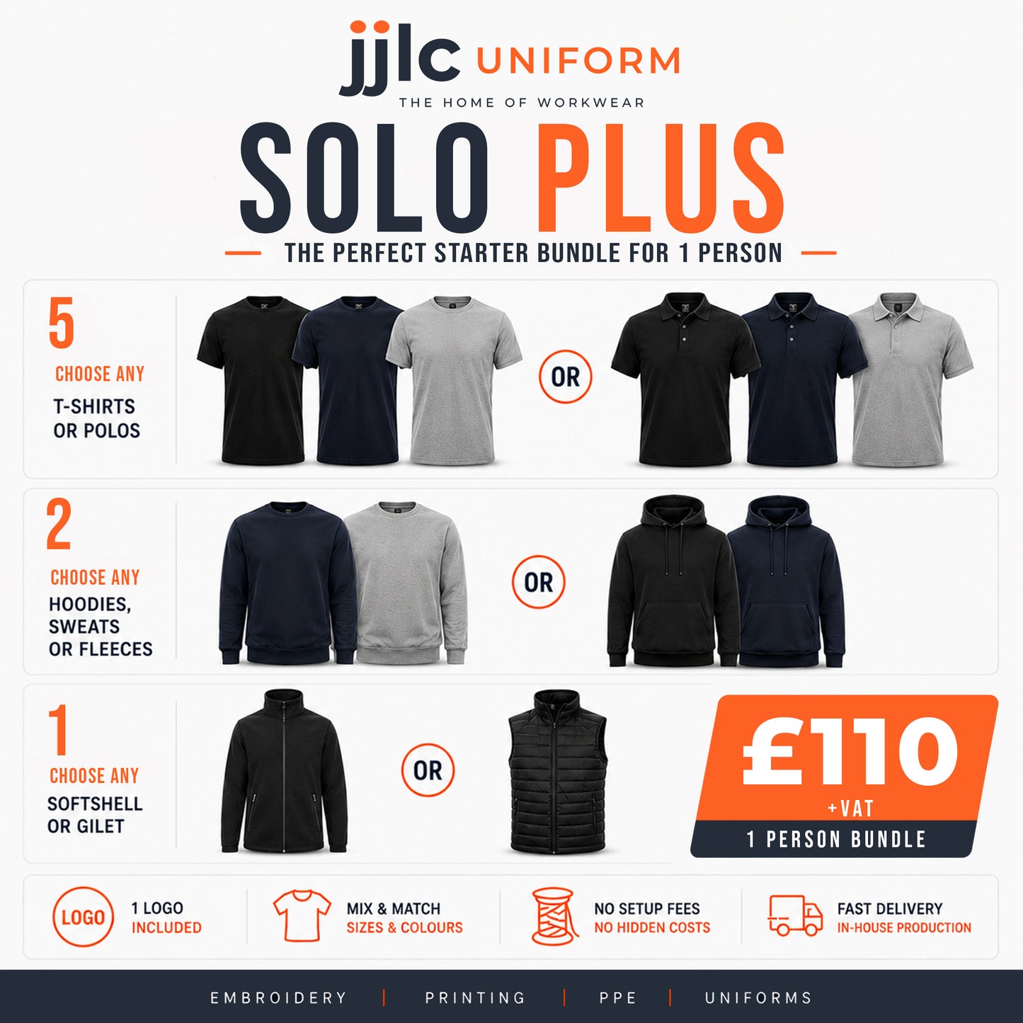 Solo Plus Workwear Bundle | 8 Branded Garments